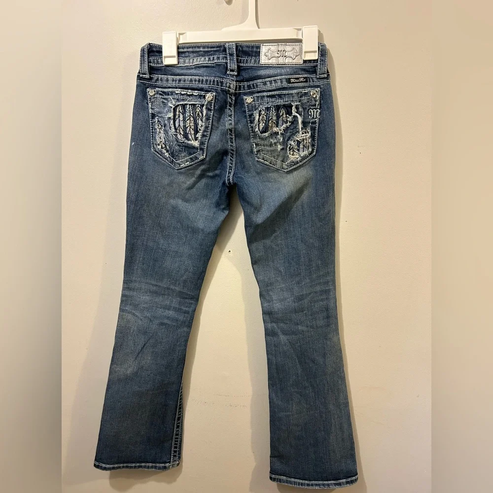 Miss Me Dark Blue Bootcut Jeans Size 27 Y2K style - Picture 3 of 7